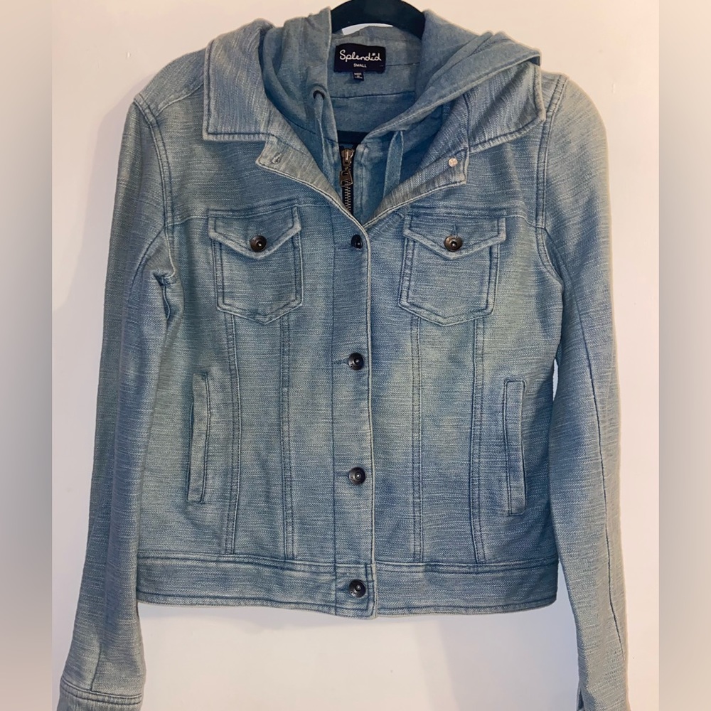 New without tags Splendid Jean Jacket with hoodie